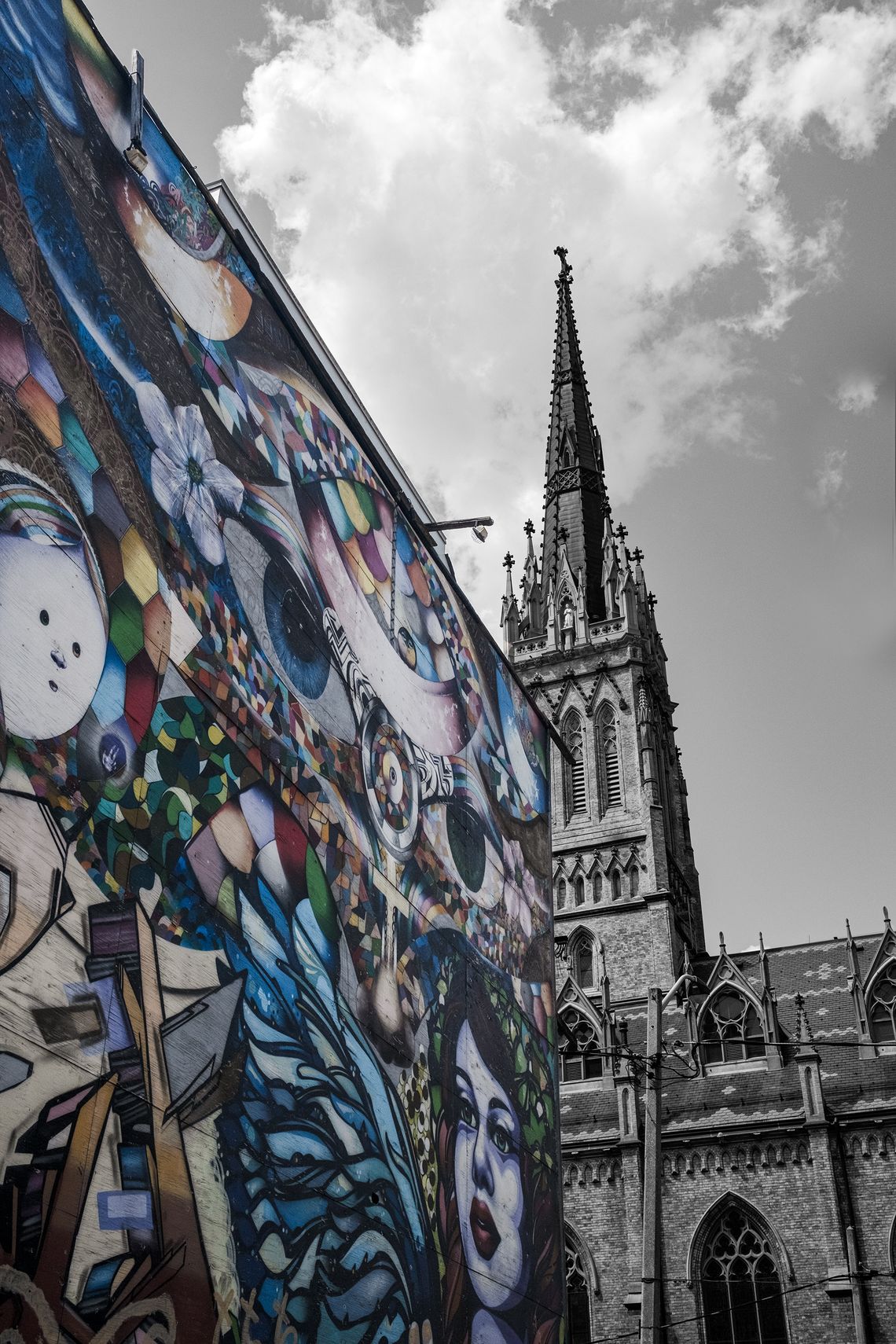 st. michael's cathedral with mural